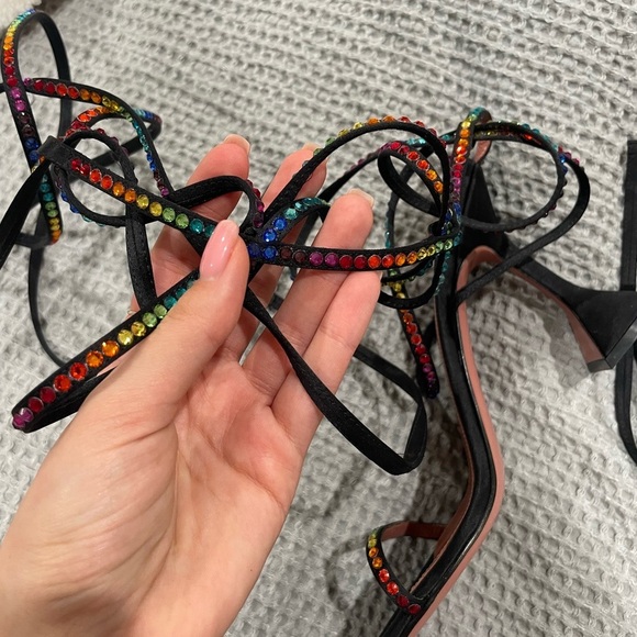 🔥SEND OFFERS🔥 Amina Muaddi x AWGE LSD embellished satin sandals​​ - Picture 15 of 16